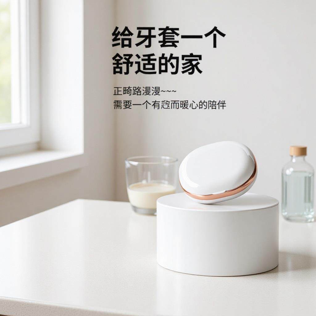便携带镜子牙套浸泡盒纠正器假牙收纳盒锁扣正畸保持器防尘储存盒