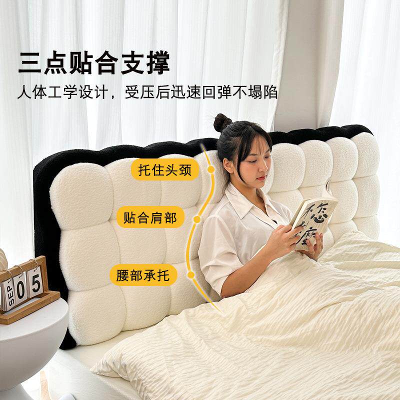 小雪球床头包靠约背2025GIS新软款简床头板软榻榻米无床头靠垫靠