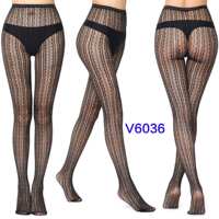 3-Pack Women's Lace-Pattern Fishnet Tights Black Fishnet thumbnail 3