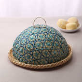手工竹编果盘面包筐创意圆形带盖防虫筐花式 餐桌罩馒头筐酒店新品