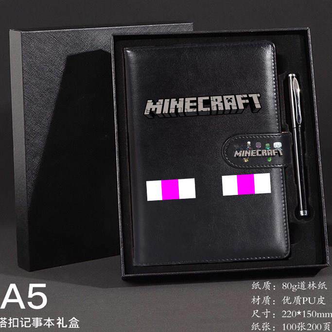 我的世界苦力怕磁扣搭扣笔记本 记事簿横线手账日记本 错题集