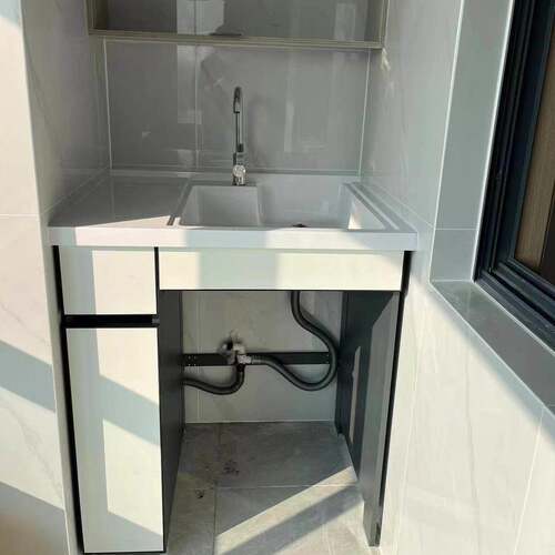 阳台双洗衣机烘干 干机洗衣柜阳台小户型台上盆组合All上盆洗衣池