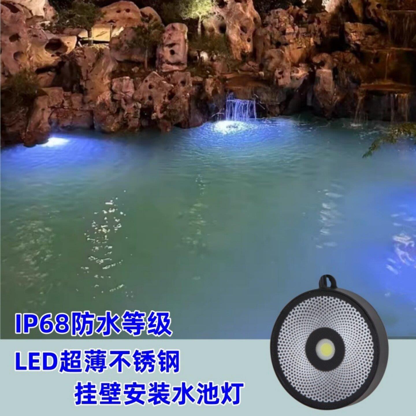 低压鱼池灯24V冰蓝光水底灯led水池灯太阳能景观灯水下灯防水射灯