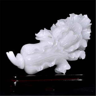 摆件 方解石玉百财聚财 阿富汗 白玉精雕白菜摆件厂家批发