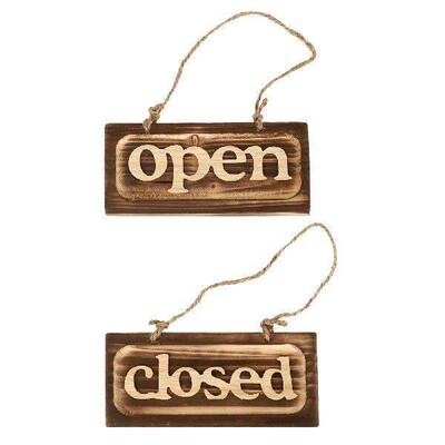 2Pcs Door Hanging Sign Open Closed LED Wooden Welcome Sign