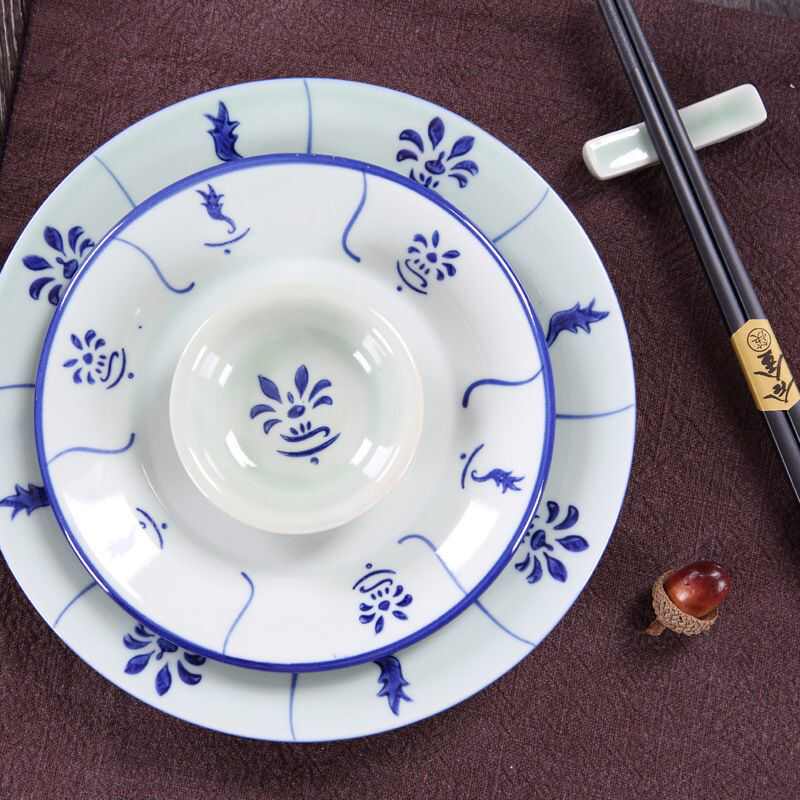 宝丰青瓷 现货批发 仿古48头套装餐具奎斗陶瓷餐具 可加印logo