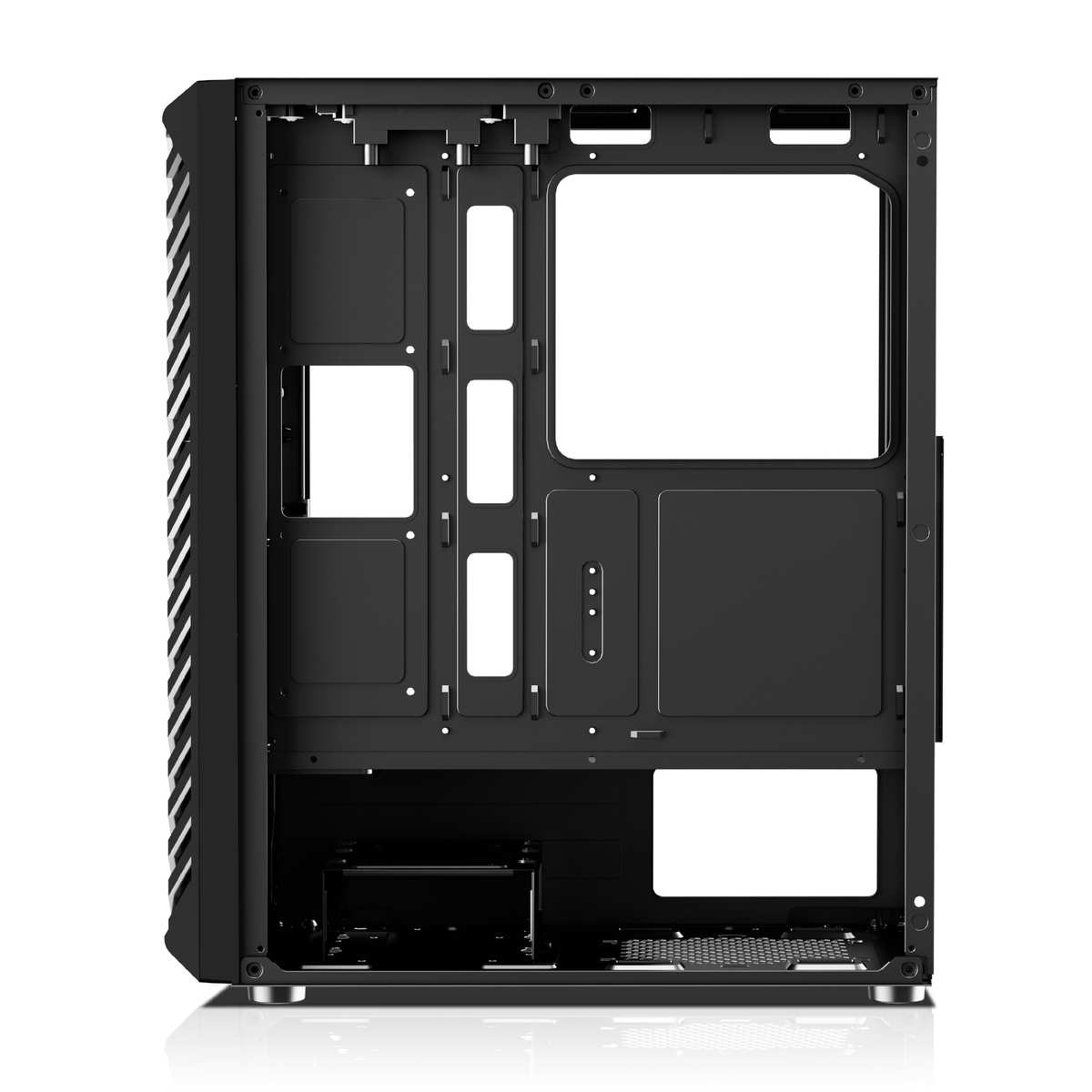 跨境游戏家用防尘网全透玻璃侧透水冷海景房台式主机电脑机箱eatx