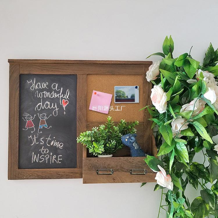 复古木悬挂式SKB小黑框板实家用挂墙式电表箱遮忘挡装饰备板留言