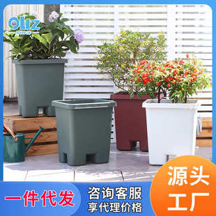 欧林泽花盆厂家加厚阳台种菜盆批发方形塑料花盆室内种菜