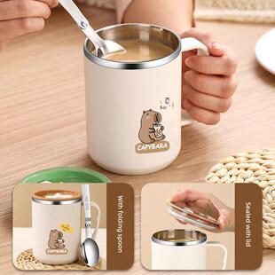 304不锈钢带刻度牛奶杯儿童家用水杯马克杯冲奶粉专用早餐杯子DDD