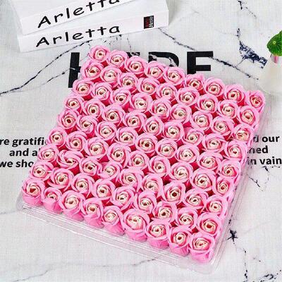 81Pcs Soap Roses Heads Gift Box Floral Scented Wedding