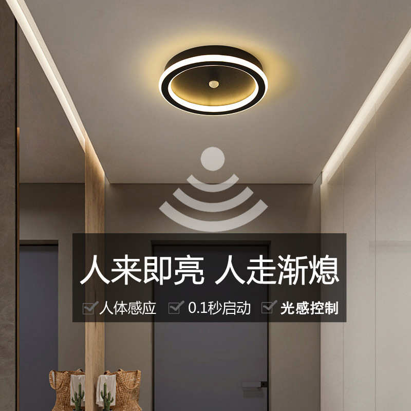 人体感应灯led过道灯走廊灯简约现代入户门厅灯楼梯间光控吸顶灯