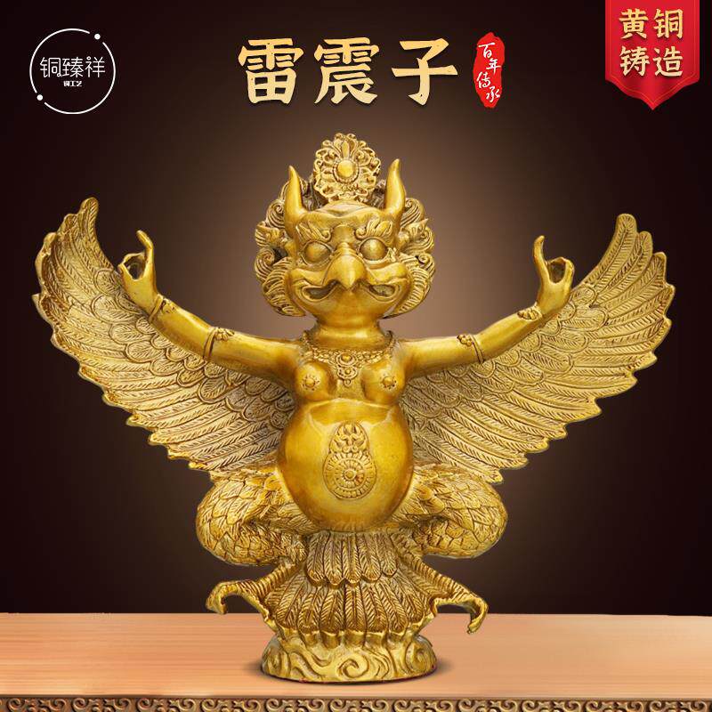 黄铜大鹏鸟摆件大鹏金翅鸟雷震子家居金翅大鹏鸟铜像办公室工艺礼