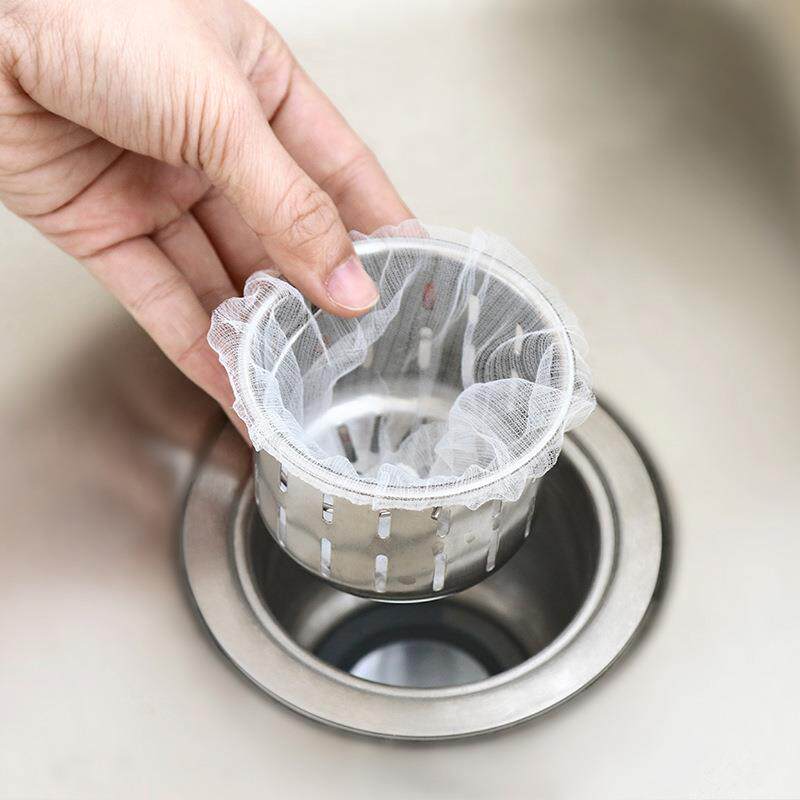 过滤网100只装水槽滤渣手提式水池漏网过滤桶垃圾袋厨房滤网