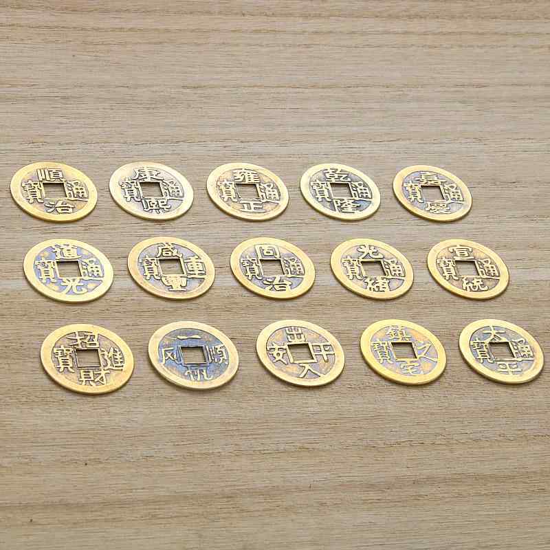 2.4cm真铜五帝钱铜钱乾隆康熙顺治铜钱仿古币真铜十帝铜钱散钱