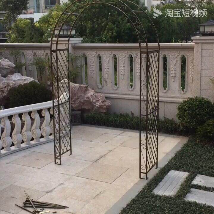 铁艺拱门 欧式 户外爬滕架 藤月铁线莲花架 庭院拱门 花园拱门
