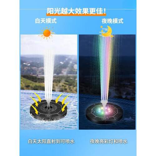 太阳能景观喷泉庭院鱼池假山流水池塘漂浮喷水器户外小喷水泵悬浮