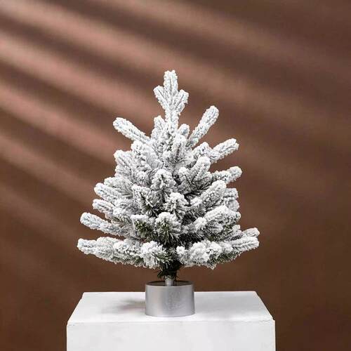 青檬跨境圣诞节装饰品45CM八音盒旋转音乐树积雪圣诞树桌面摆件
