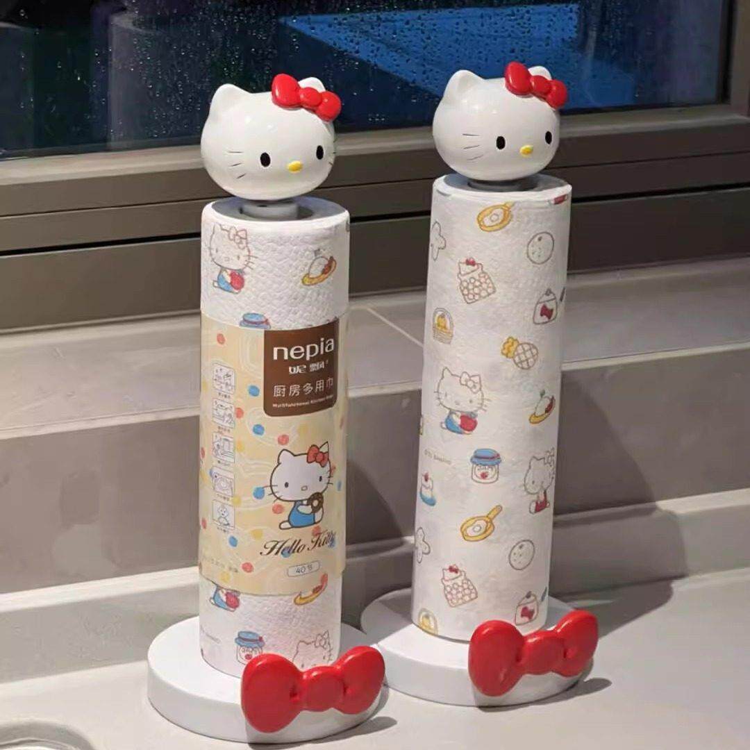 新家的100个快递｜哈喽kitty厨房纸巾架用纸挂架卷筒卫生纸架子纸