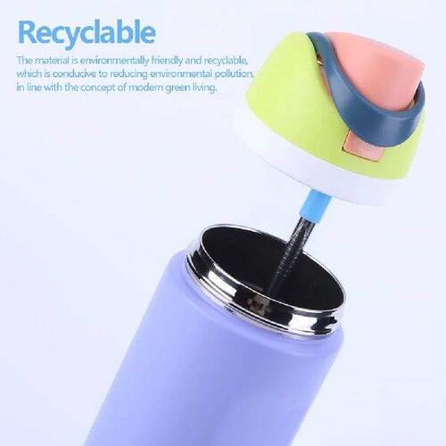 4Pcs Stainless Steel Straw with Silicone Tip Cleaning Brush