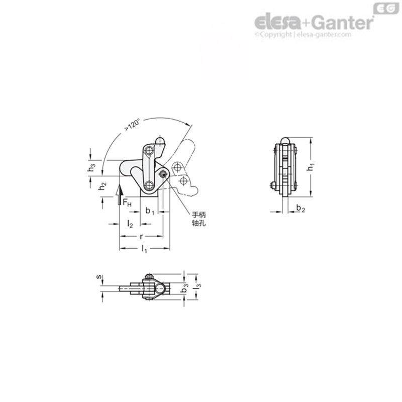 Elesa Ganter伊莉莎冈特 GN 810.13 曲杆模组 杆臂钢制用于焊接