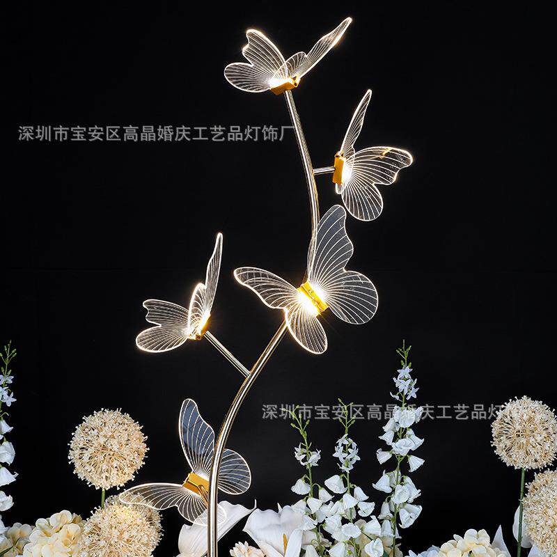 新款TDJ庆道具蝴蝶路礼引布灯婚发光舞台场景婚置活动氛围装饰路