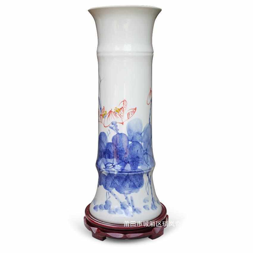 厂家插花装饰品景德镇富贵竹花瓶水培加厚号直筒高大摆件客厅落地