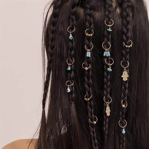 32pcs Star Dreadlock Hair Braids Cuffs and Braid