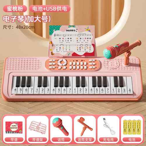 正品儿童多功能电子琴玩孩初具学乐器宝可宝弹女奏女童早教迷你小