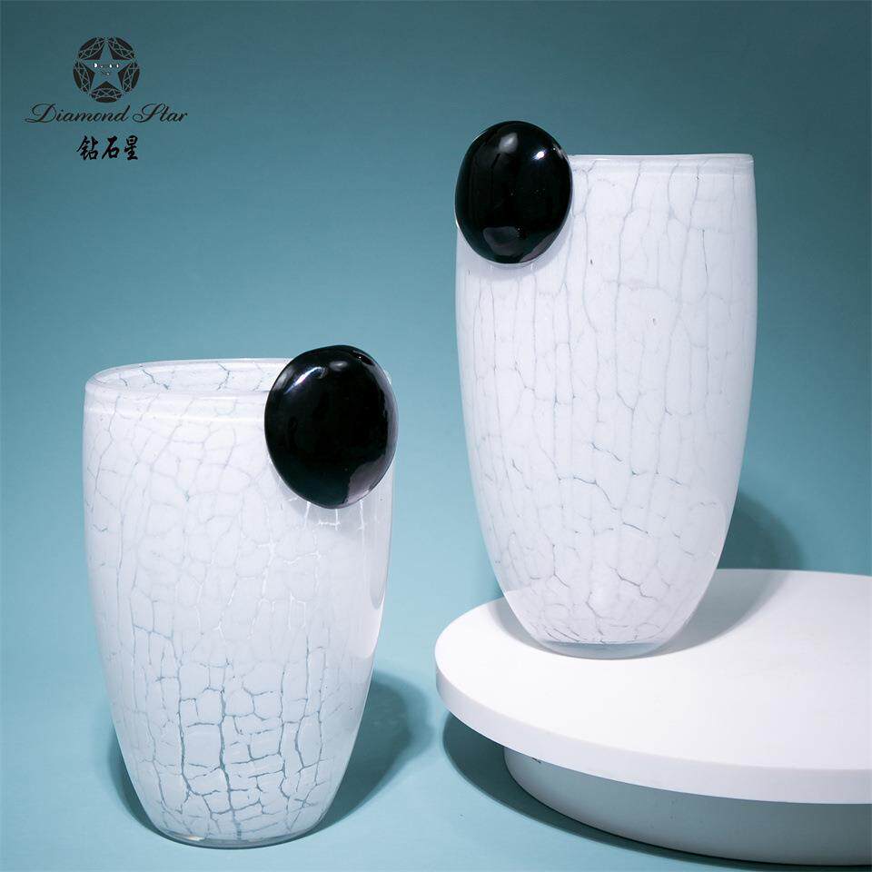 钻石星彩色手工玻璃花瓶现代轻奢家居设计花器百搭