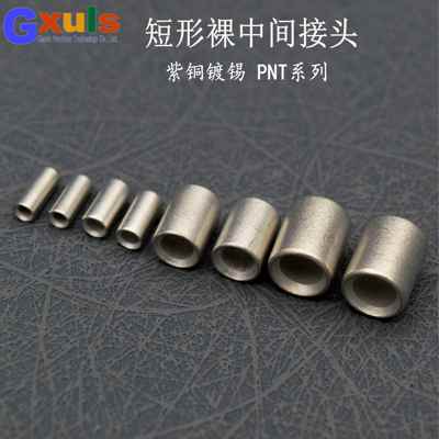 直通中间接头紫铜短形中间连接端子铜管接线 线端子PNT1.25/2/60/