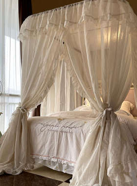 亚卧室蚊帐麻风型2023风u导轨轻.1床奢宿床8m新款家用j6da公主民