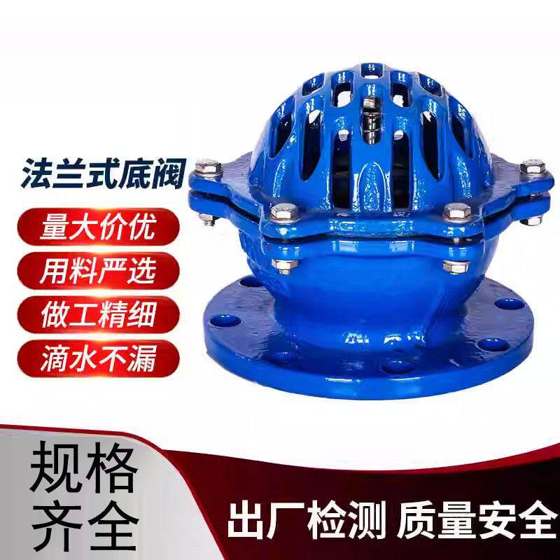 H42X-10/16Q球墨铸铁法兰底阀花篮头水泵底阀抽水消声底阀向阀