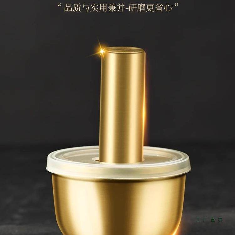迷你黄铜实心捣药钵研磨药片仔癀藏药研磨盒便携粉手工动