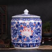 陶瓷米缸桶储米箱家用15斤20斤装 家用带盖果盒密封储物罐防虫防潮