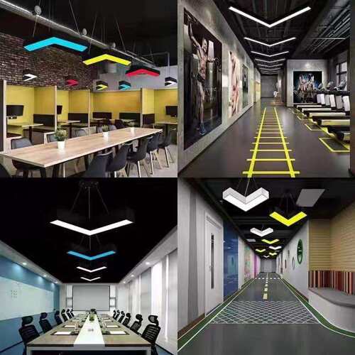 V型箭头灯led造型灯办公室健身房大商场走廊吊灯吊线防蓝光吊线灯