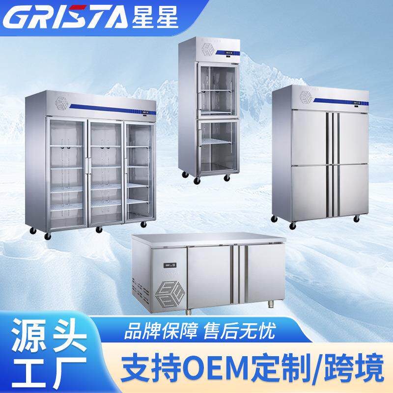 格林斯达D500E2饭店餐厅冰柜冷藏冷冻商用双门冰箱立式保鲜冷柜图片