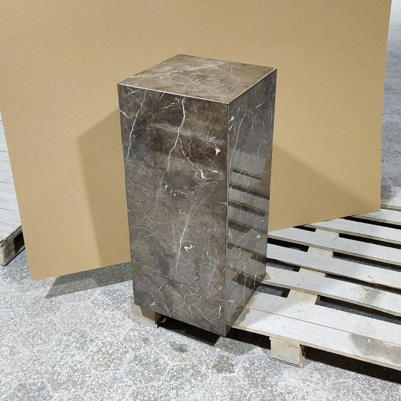 大理石底座简约现代别墅装饰雕塑台天然网咖石墩玄关大理石柱摆台