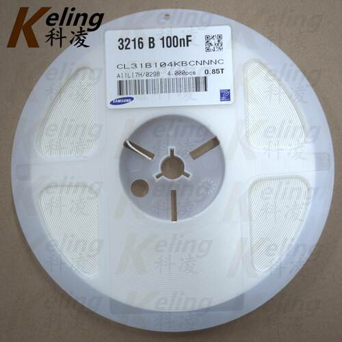 1206贴片电容 3216电容器 104K 0.1UF 100NF 10% X7R 1盘4000只