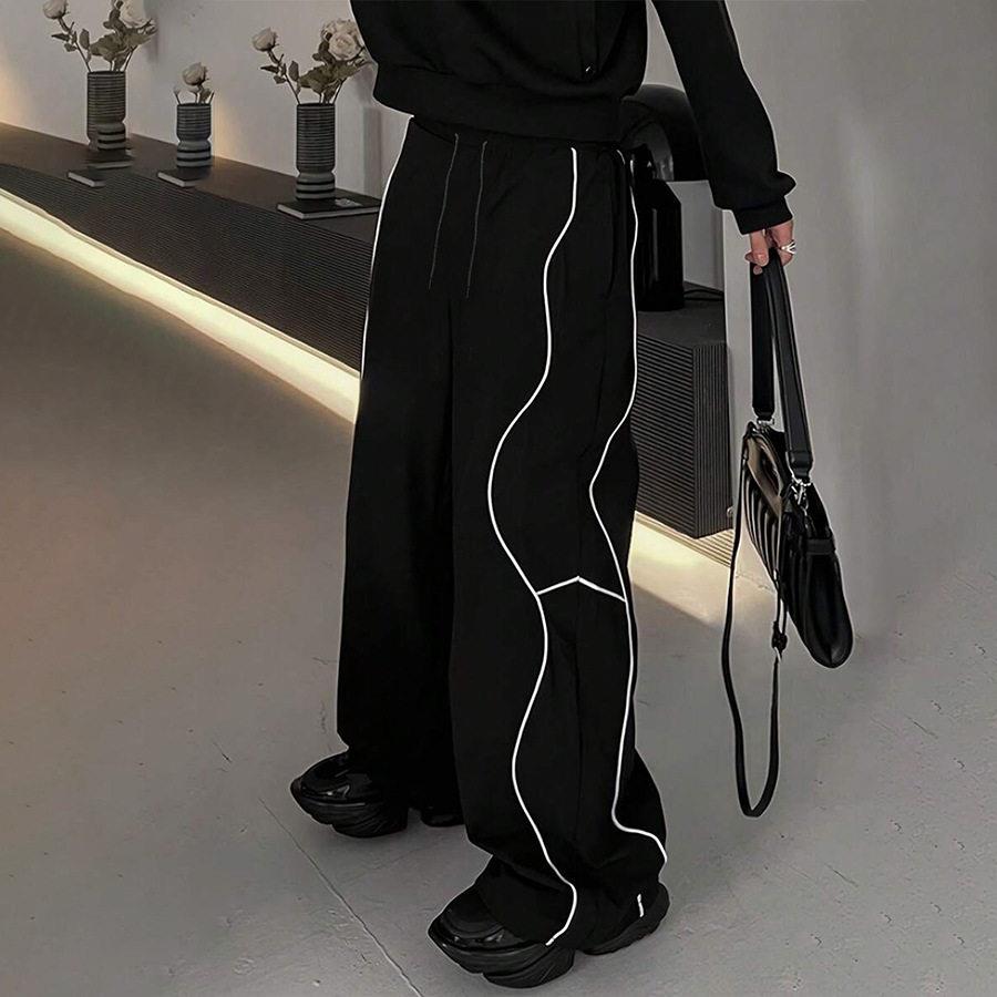 Men's trendy striped casual pants outdoor street fashion