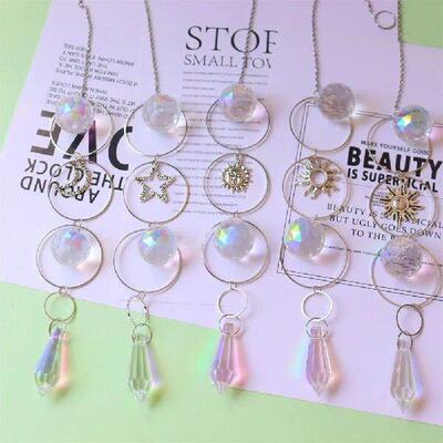 Crystal Wind Pentagram Prism Light Catcher Window Curtain