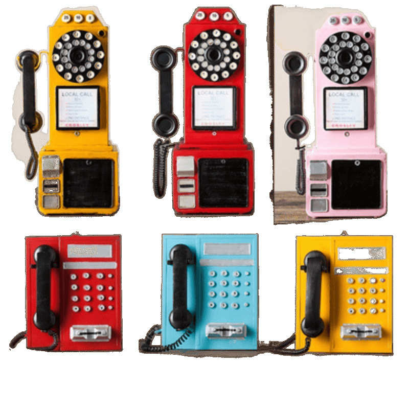 复古老式挂壁挂电话机模型服装店酒吧橱窗装饰品壁饰摆件摄影道具