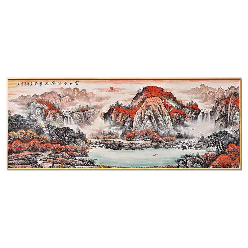 山水装饰画靠山图画新中式山水画客厅办公室壁画沙发背景墙挂画