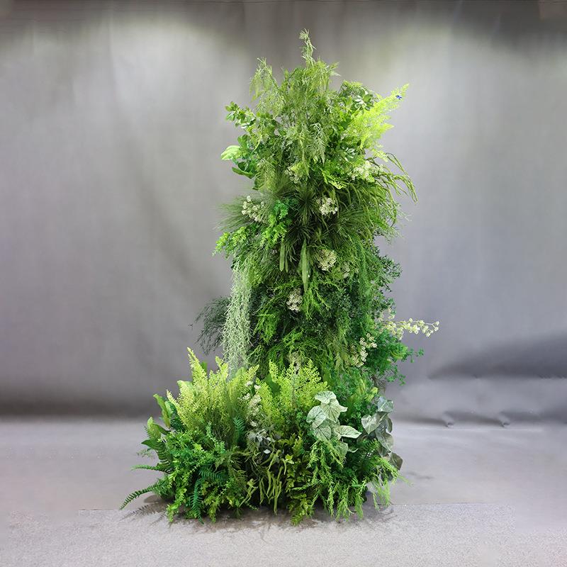 婚庆新款森系背景道具婚庆装饰花婚礼结婚花柱造景仿真地排花布置