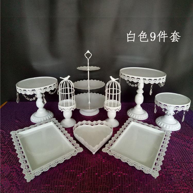 欧式铁艺蛋糕盘西点盘子婚庆甜品台点心杯子蛋糕架蛋糕