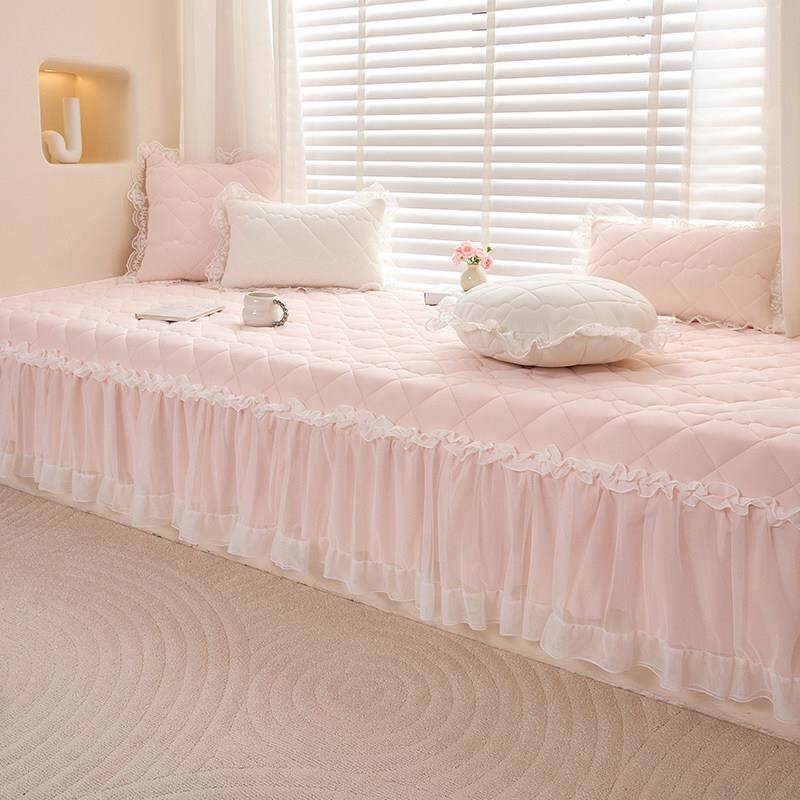 夏季飘窗垫窗台垫防滑四季通用蕾丝公主风加厚阳台垫子榻榻米定制