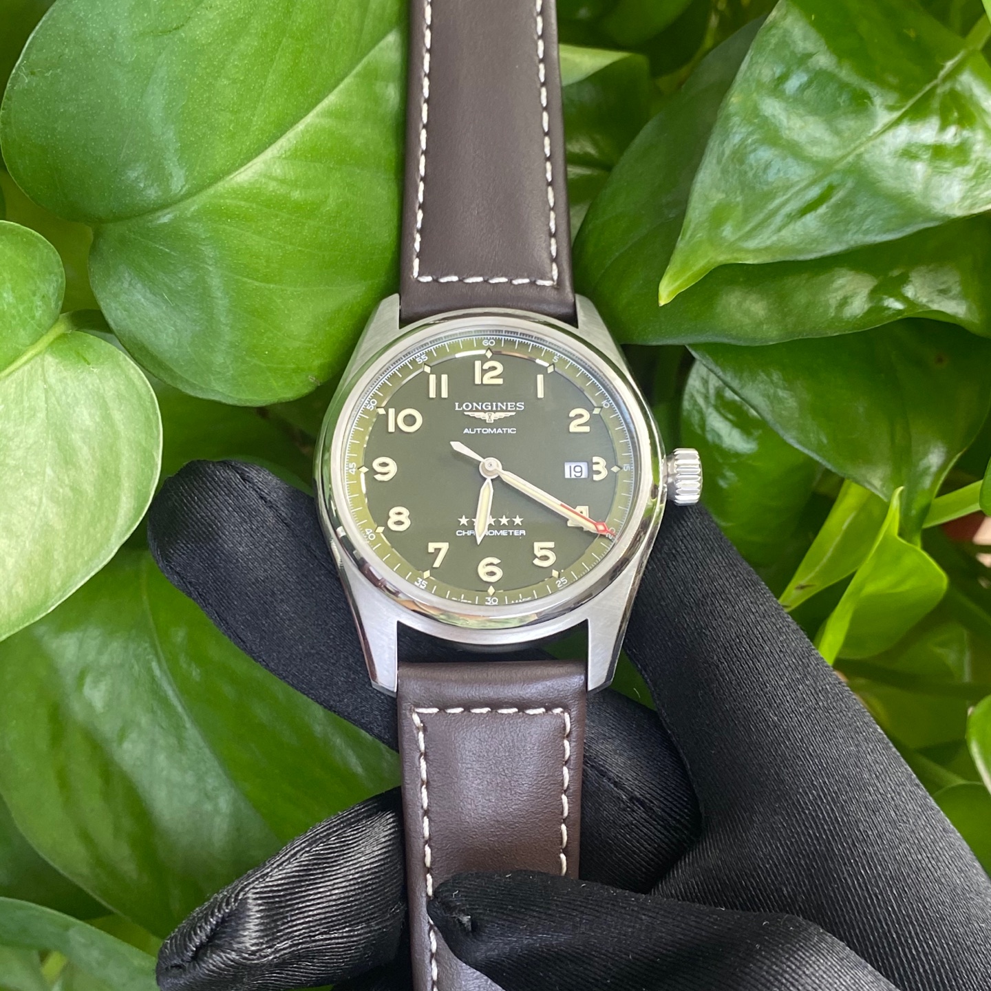 盒证[9.8新]浪琴先行者系列精钢自动机械表42MM男表L3.811.4.03.2