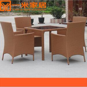 LJT1632#藤椅子茶几三五件套 阳台休闲铁艺桌椅组合 户外家具庭院