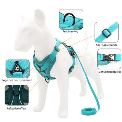 Dog Harness Puppy Cat No Pull Breathable Mesh Reflective Sad