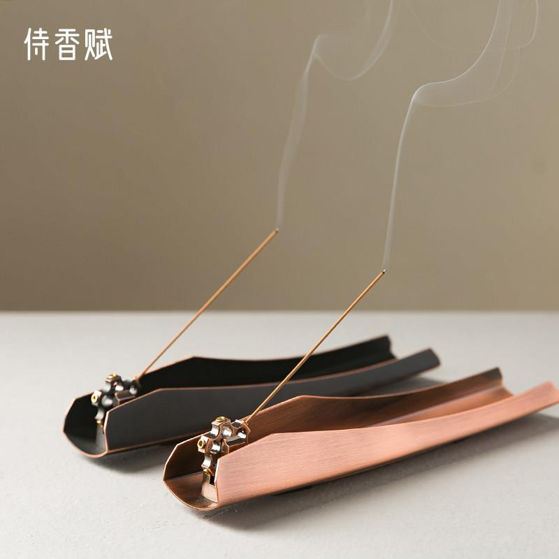 福轮合金多孔香插香座高端香托不落灰新中式卧香炉线香底座香薰炉